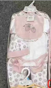 Ensemble 6 Pièces Bébé Fille "Little Lamb" - Grenouillère Rose, Body Blanc, Pantalon, Bavoir et Bonnet Assortis