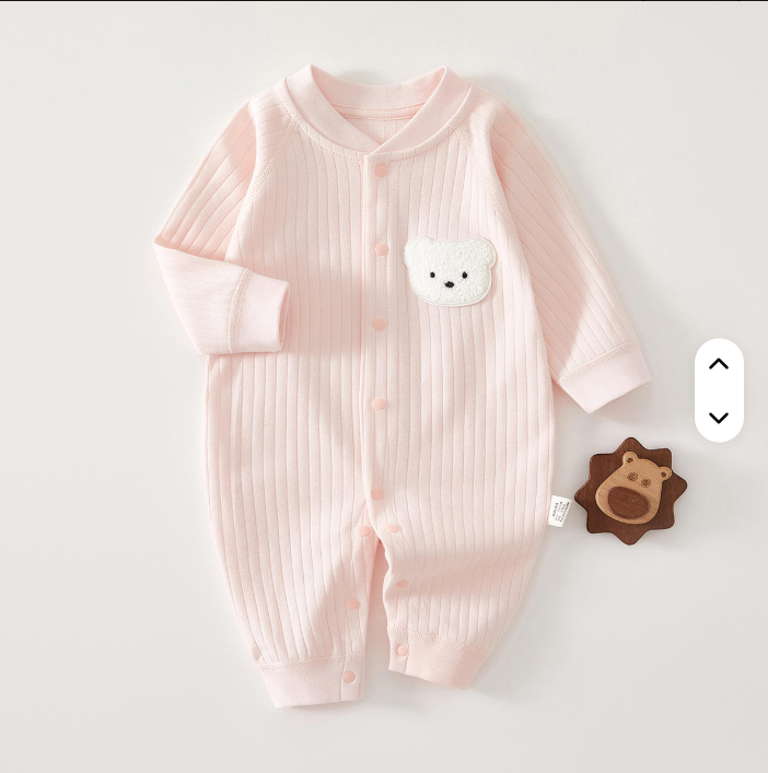 Grenouillère Bébé Fille Rose avec Ourson