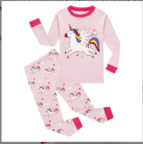 Pyjama Fille Licorne Rose 2 Pièces