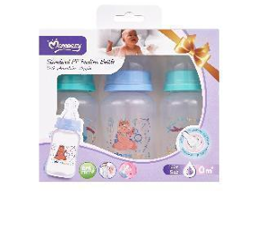 Lot de 3 Biberons Momeasy Anti-Colique 150ml | Tétine Souple, Anti-Fuite