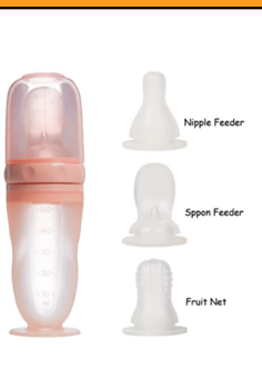 MOMEASY – Feeder 3 en 1 pour Bébé | Distributeur de Fruits, Cuillère d’Alimentation & Filet à Fruits