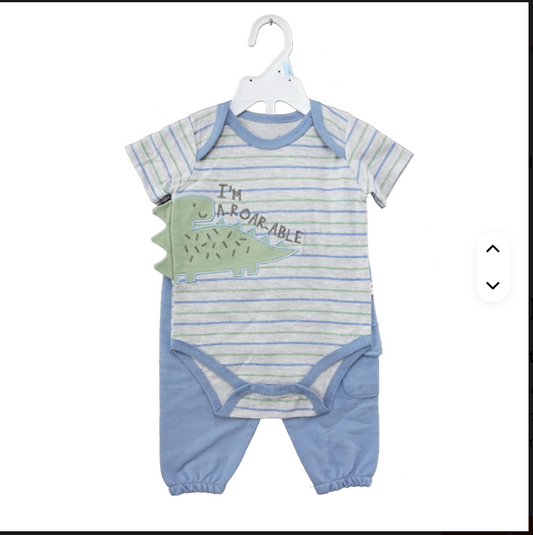 Ensemble 2 Pièces  Body Rayé et Pantalon Bleu