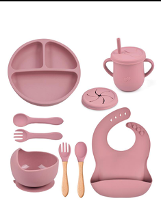 MOMEASY – Coffret Repas Bébé 9 Pièces en Silicone | Antidérapant, Souple