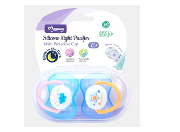 🍼 MOMEASY – Set de 2 Sucettes Physiologiques en Silicone avec Boîte de Rangement | Douces, Aérées