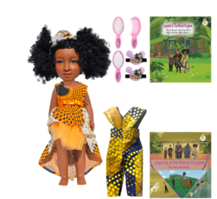 Kit Poupee et livres en anglais | Princesse Bianga du Royaume de Mahab