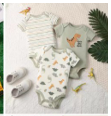 Lot de 3 Bodies Bébé à Broderie Florale - vert