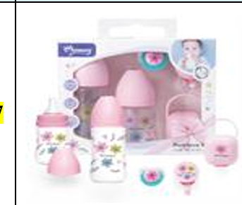 MOMEASY – Coffret de Biberons 5pcs Rose | Tétines Anti-Colique, Sucette Orthodontique