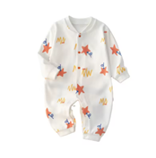 Grenouillère Bébé Beige à Motifs Géométriques