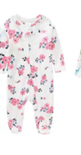 Grenouillère Bébé Fleurie Rose - Pyjama Confortable en Coton