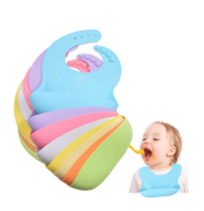 MOMEASY – Bavoir Bébé en Silicone Souple | Imperméable, Ajustable & Facile à Nettoyer