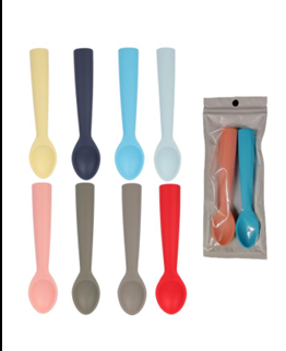 Set de 2 Cuillères en Silicone pour Bébé | Douces, Souples
